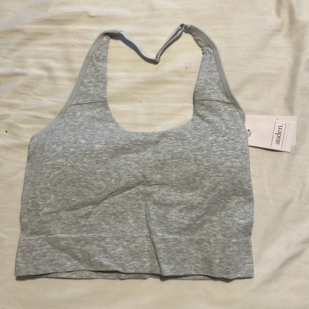 NWT gray Auden halter bralette size M